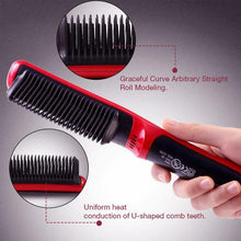 Load image into Gallery viewer, Hair Straight Styler - Multifunctional Beard Straightener Styler Brush Men Heat Hair Ceramic Curler Electric Hot Comb Care Machine