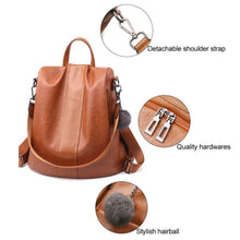 Load image into Gallery viewer, PREMIUM™ Premium Leather Three Way Anti-Thief Women's Backpack
